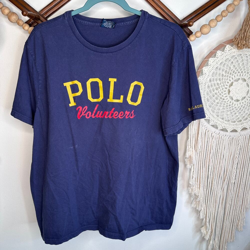 Vintage 1980S Polo Ralph Lauren Single Stitch Volunteer T
